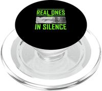 Green Color Real Ones Move In Silence Green Graphic PopSockets PopGrip for MagSafe