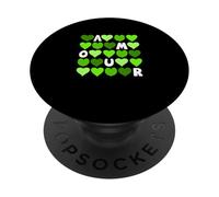 Green Color Spell Out The Love Green Graphic PopSockets Adhesive PopGrip