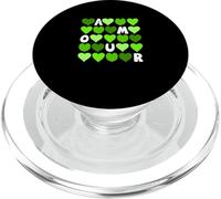 Green Color Spell Out The Love Green Graphic PopSockets PopGrip for MagSafe