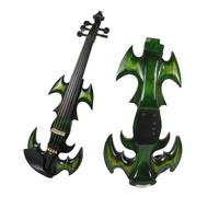 Green Color Streamline 5 Strings 4/4 Electric Violin Solid Wood Electronic Quite Violin Streamline