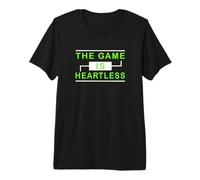 Green Color The Game is Heartless Green Graphic Premium T-Shirt