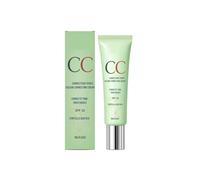Green Colour Correcting CC Cream for Redness with Centella Asiatica Extract, Korean Daily Makeup with SPF 30, Lightweight Tinted Moisturiser, Soothing Hydrating Formula for All Skin Types (1PC)