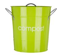Green Compact Compost Storage Bin Galvanised Steel Laundry Home Garden Kitchen