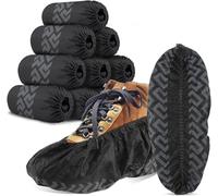 Green Convenience 200 Pack 100 Pairs Disposable Shoe Covers Boot Cover Waterproof, Dust Proof, The Size Fit Most, Non-Slip, Blue, Protect Your Shoes, Floor, Carpet