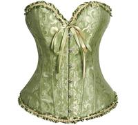 Green Corset Halloween Costume Shapewear Lingerie Plus Size Corset Vitage Gothic Green Bustier Lace Up Boned Overbust Bodysuit Bustier Top