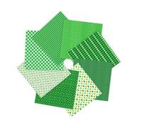 Green Cotton Fabric Squares 50x50cm, 8Pcs St. Patrick's Day Shamrock Dot Stripe Fat Quarters Bundle White Green Irish Sewing Fabric for Sewing Quilting Patchwork Crafting Home Décor Handwork