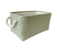 Green Cotton Linen Storage Basket Cute Desktop for Small Items | Wicker Storage Basket Bathroom, Lightweight Organiser for Cosmetics and Sundries Box, Home Use
