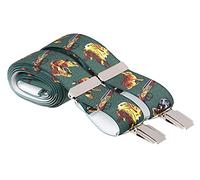 Green Country Hunting Trouser Braces Silver Clip On Mens X for Trousers 44 Inches Long