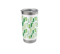 Green Cowboy Boot Illustration Boho Western Vibe Stainless Steel Insulated Tumbler