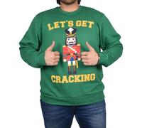 (Green - Cracking, XL) Mens Christmas Jumper New Pullover Xmas Gift Unisex Santa Snowman Sweatshirt Top