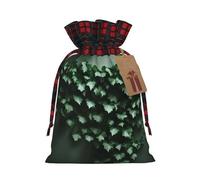 Green Creeper Print Christmas S Linen Bags Drawstring, Treat Sacks Gift Wrap Bags Xmas Holiday Party Favors Presents
