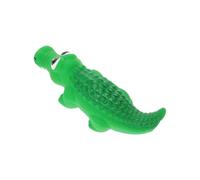 Green Crocodile Dog Toy with Ridged Back, Long Snout and Raised Eyes | The bright green crocodile form has a textured ridged back, long snout, raised eyes and four short legs.