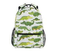 Green Crocodile Kids Backpack for Boys Girls Student Big Backpacks for Elementary School Shoulder Bag Bookbag