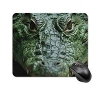 Green Crocodile Mouse Pad Cute Square Mouse Mat Leather Non-Slip Rubber Base Mousepad Waterproof Computer Mouses Pad for Laptop Wireless Mouses Keyboard Home Office 25 * 30cm