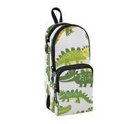 Green Crocodile Pencil Case, Big Capacity Pen Bag with Compartment Students Schoolbag Shape Stationery Organizer Pencil Pouch Marker Case for School Office Work