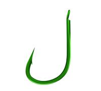 Green Crooked Mouth Fishing Hook, 50 Pcs Barbed Hooks for Crucian Carp Common, 84D Alloy Steel River(#6)