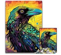 Green Crow 1000-Piece Jigsaw Puzzle cardboard Jigsaw Puzzles for Adults for Teenagers & Teens, Ideal Birthday 26X38CM/10.23x14.96inch