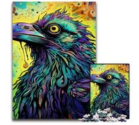 Green Crow 1000-Piece Jigsaw Puzzle Wooden Jigsaw Puzzles for Adults for Teenagers & Teens, Ideal Birthday 50x75CM/19.68x29.52inch