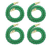 Green Crowd Control Rope, 100-300cm Safety Barrier Cable for Events, Durable Twisted Rope with Snaps, Ideal for Queue Management and Outdoor Use