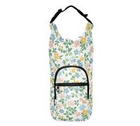 Green Crushed Flower Purse with Water Bottle Holder Foldable Water Bottle Carrier for Biking Water Bottle Holder for Hiking,Fits 20 oz, 24 oz, 32 oz,40 oz Bottles