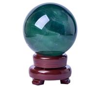 Green Crystal Ball Asian Rare Stone Sphere Magic Living Room Home Feng Shui Decor,50mm