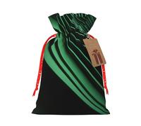 Green Curve Texture Print Eco-Friendly Gift Drawstring Bag Holiday Present Pouches Party Favors Goodie Bags