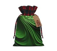 Green Curve Texture Print Gift Decor Bags Drawstring Pouches Eco-Friendly Anniversaries Present Packaging
