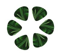 Green Curve Texture print Guitar Picks 12PCS Mixed Gauges(0.46/0.71/0.96mm) with Case, for Guitar/Ukulele