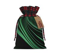 Green Curve Texture Print Reusable Gift Drawstring Eco-Friendly Bags Holiday Wedding Party Favors Pouches