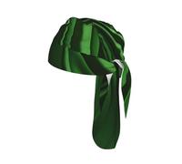 Green Curve Texture Print Stretch Cycling Cap Quick-Drying Moisture-Wicking Breathable Headwear Elastic Sports
