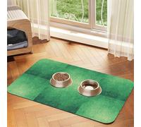 Green Curve Texture Printing Pet Absorbent Leather Tablecloth,Pet Absorbent Leather Mat,Tidy Feeding Area For Dogs, Cats,Pets