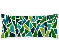 Green Cushion Covers 14x42in Geometry Pillow Cases, Decorative Pillows Linen Cushions Large Hotel Pillows Case, Side Sleeper Pillow Protectors, Long Pillowcases for Sleeping, for Bedroom Decor C - 800