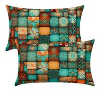 Green Cushion Covers 30x40 cm Set of 2 Decorative Pillows Retro Geometric Throw Pillow Case Cushion Cover Couch Cushions Covers for Living Room Sofa Bedroom with Invisible Zipper 12x16 Inch -SC408