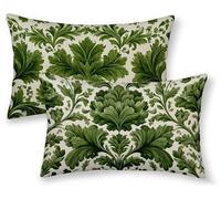 Green Cushion Covers 40 x 80cm Set of 2, William Morris Rectangle Cushion Covers Waterproof Linen Sofa Cushions with Invisible Zipper Bedroom Accessories Decorative Pillows for Room Decor -ly2508AK