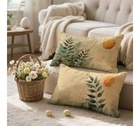 Green Cushion Covers 50 x 70 Outdoor Cushions Waterproof Cream Garden Cushions Rectangle Throw Pillow Covers With Invisible Zipper Velvet Decorative Pillows for Bed Garden Sofa Chair Home Decor, I-492