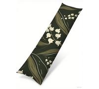 Green Cushion Covers 60 x 180 Lily Of The Valley Large Cushions Cover Soft Velvet Rectangle Cushion Covers Autumn Decorations Pillow Cases Lumbar Pillowcase Home Bedroom Sofa Living Room Decor C-218