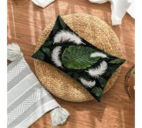 Green Cushion Covers 60x80 Set of 1, Leaves Rectangle Pillow Cases with Hidden Zipper, Soft Velvet Pillow Case 80x60cm, Double Sided Printing, Pillowcases for Bed Sofa Bedroom Outdoor Decor 4-6118