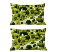 Green Cushion Covers 80x100cm Outdoor Cushions Waterproof Soft Velvet Pack of 2 Farmhouse Throw Pillow Covers with Invisible Zipper,Pillowcases for Garden Sofa Bench Farmhouse Home Decor Patio G654