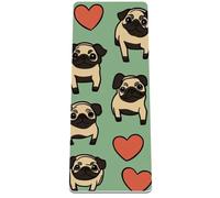 Green Cute Pug Dogs Non-Slip Yoga Mat, Professional Exercise Mat for Home Gym Workout
