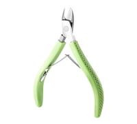 Green Cuticle Nippers with Full Jaw Comfortable Grip Stainless Steel Manicure Equipment Precise Cutting Manicure Tool Rubber Handle Trimmer