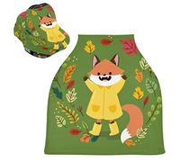 Green Daisy Baby Fox Stretchy Baby Car Seat Cover,Canopy Nursing Covers,Soft Breathable Windproof Scarf Changepad for Winter Infant Breastfeeding Boys