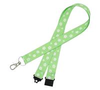 Green Daisy Lanyard w/Safety Breakaway & Trigger Clip for Badge Holders, ID Cards & More! (Pack of 1)