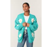 Green Daisy Large Flower Cardigan Blue Vanilla Green M/L