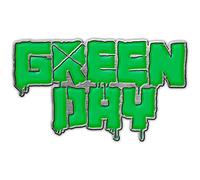 Green Day Logo Drip Enamel Infill Metal Badge - Green, One Size