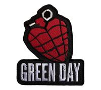 Green Day Logo Woven Grenade Iron On Patch (One Size) (Red/Black/White)