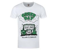 Green Day Men's Welcome To Paradise T-Shirt in White | Size: Large green day White L