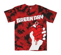 Green Day T Shirt American Idiot Band Logo Official Unisex Dye Wash Red M