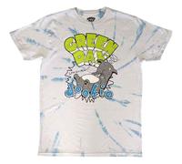 Green Day T Shirt Dookie Longview Band Logo Official Unisex Dye Wash White L