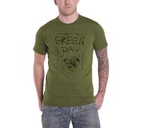 Green Day T Shirt Grenade Band Logo Official Mens Organic Military Green M