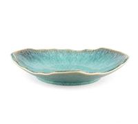 Green Decorative Ceramic Bowl - 12 Inch Fruit Bowl Candy Bowl Key Dish for Entrance Table Jewelry Dish Ring Dish Jewelry Tray Porcelain Collectible Bowl for Kitchen Bedside Table